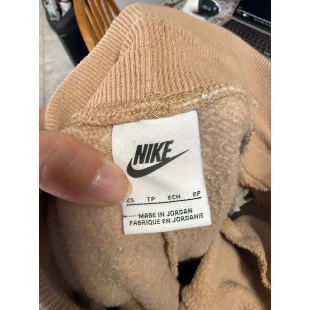 Nike Kids Phoenix Fleece High‎ Waisted Sweatpants Tan Beige XS CJ1820-200